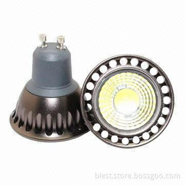 GU10 LED COB Spotlight with 3W Power and Aluminum Housing